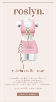 Second Life Marketplace - roslyn. valeria outfit. rose